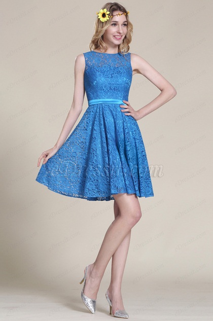 eDressit Blue Lace Bridesmaid Dress Cocktail Dress (07152605)