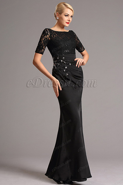 eDressit Black Sleeves Lace Mother of the Bride Dress (26161900)