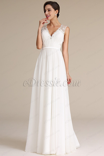 Pleated Bodice Wedding Dress