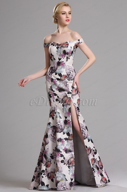 eDressit Off Shoulder Printed High Slit Prom Evening Dress (00163568) eDressit Off Shoulder Printed High Slit Prom Evening Dress (00163568)