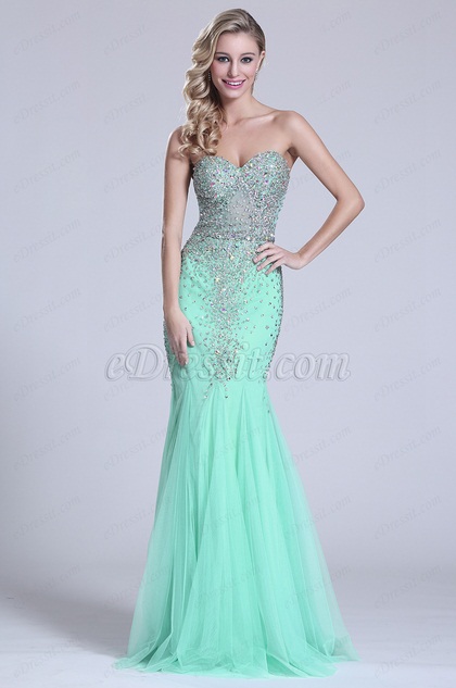 beaded green gown