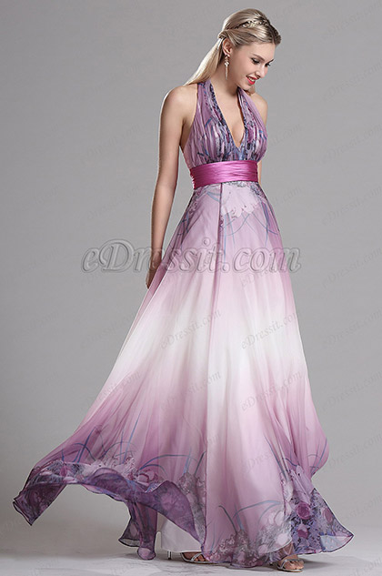 Purple A-Line Prom Dress