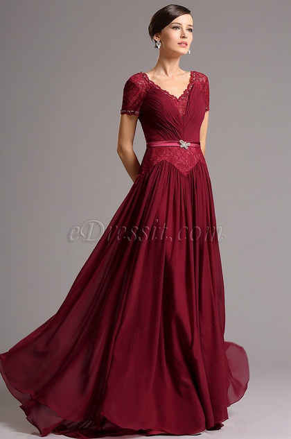 short burgundy mother of the bride dresses