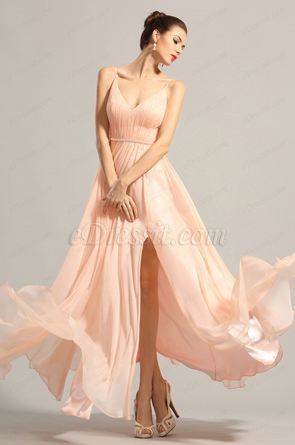 peach elegant dresses