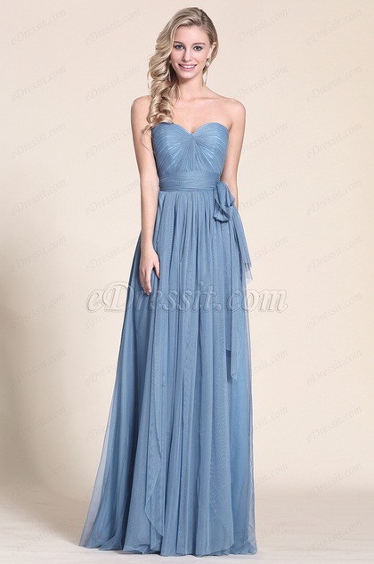 A Line Convertible Bridesmaid Dress Evening Dress