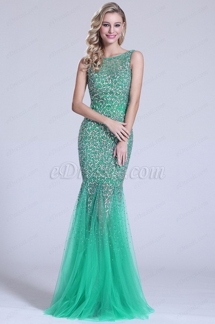 eDressit Sleeveless Beaded Green Graduation Dress (C36150804)