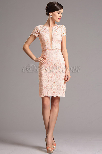 Pink Lace Cocktail Dress