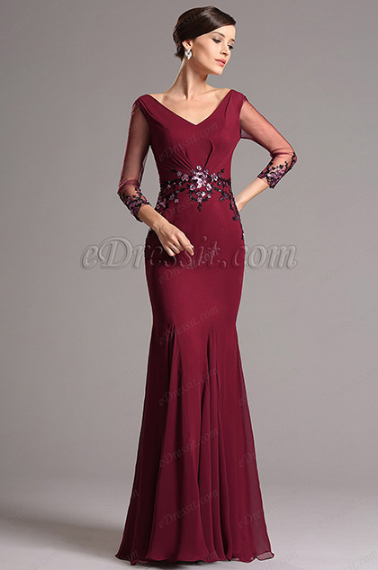 long sleeve mother of the bride dresses