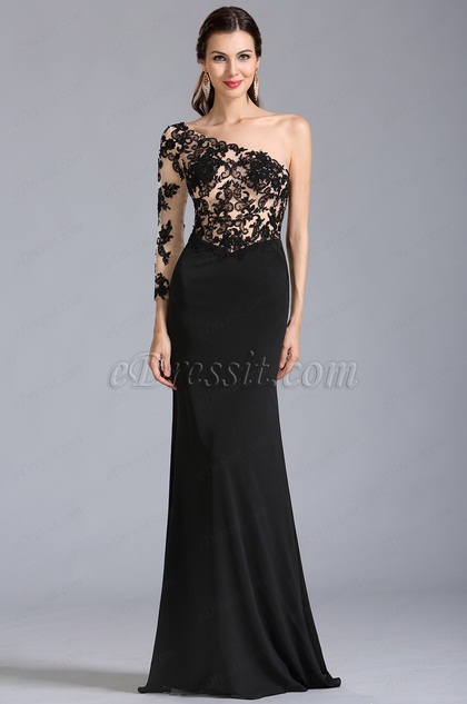 one sleeve black gown