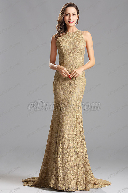 beige long gown dress