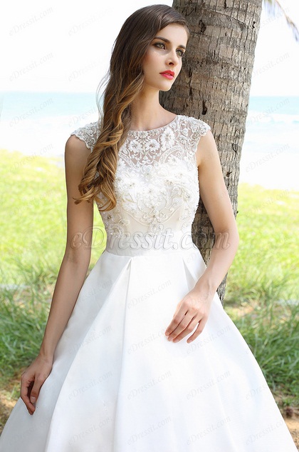 Sleeveless Beaded Embroidery Ball Gown Bridal Dress