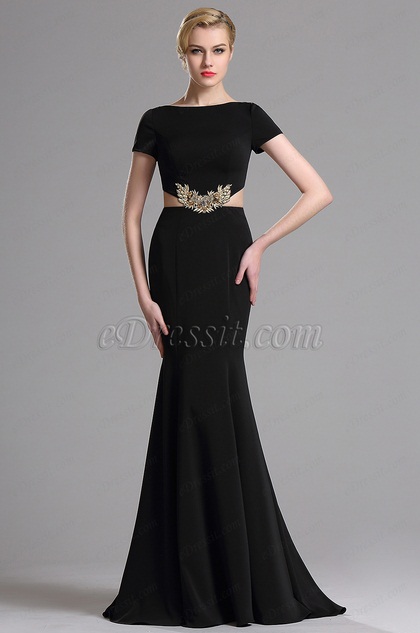short sleeve evening gown