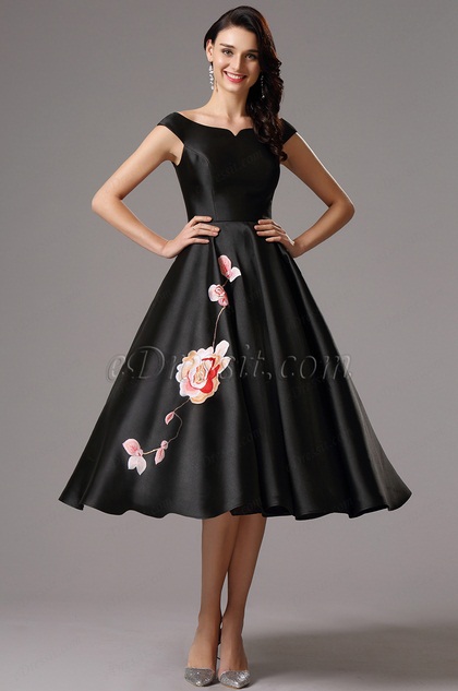 black tea party dress
