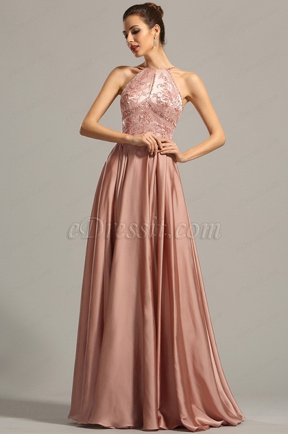 evening gown halter neck