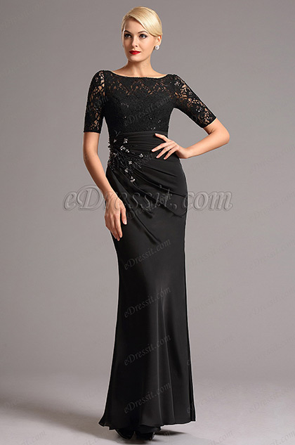 eDressit Black Sleeves Lace Mother of the Bride Dress (26161900)