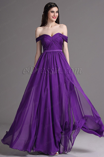 violet evening gown