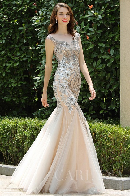 grey mermaid dress