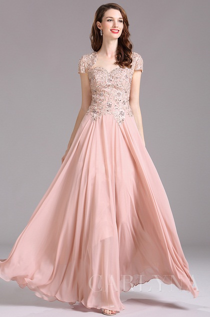 blush evening gown