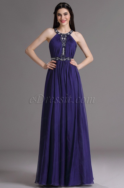 eDressit Purple Halter Evening Dress with Embroidery and Beads (00164706)