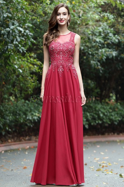 Burgundy Sweetheart Formal Dress with Lace and Beads