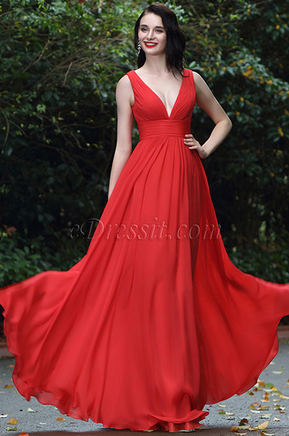 red sexy formal dress
