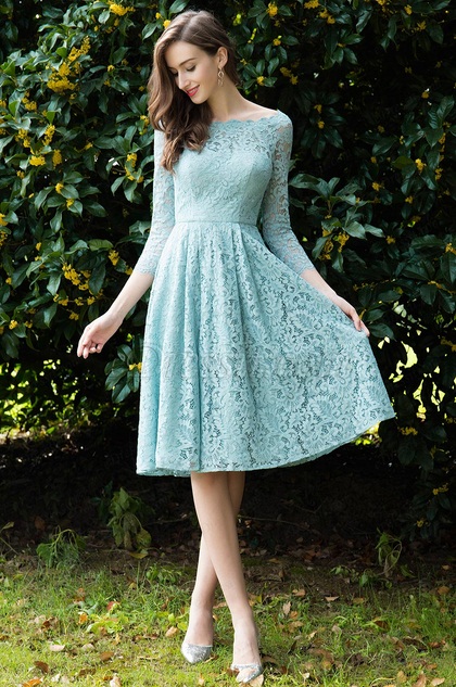 light blue green dress