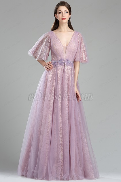 purple lace gown