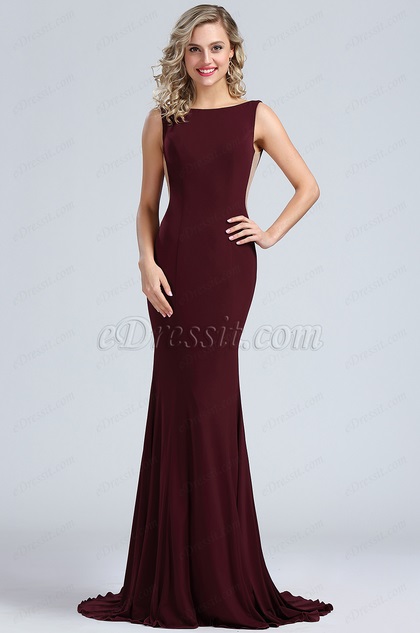 eDressit Elegant Burgundy Mermaid Prom 