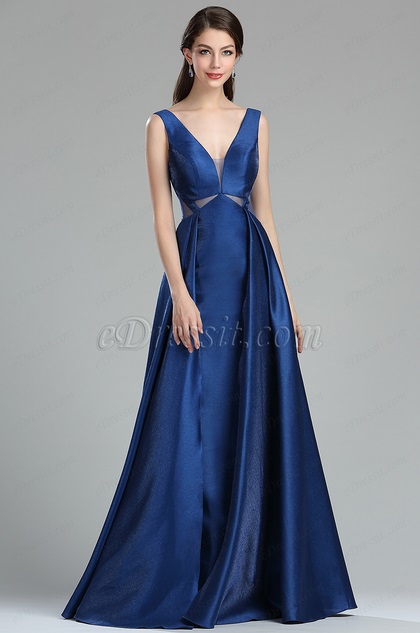 Fancy Blue Occasion Evening Dress for Women 