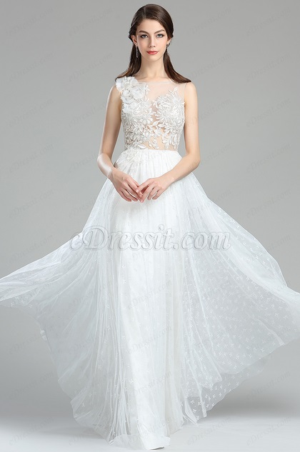 white lace engagement dress