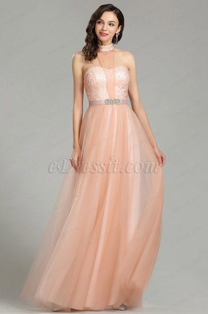 peach sequin dress