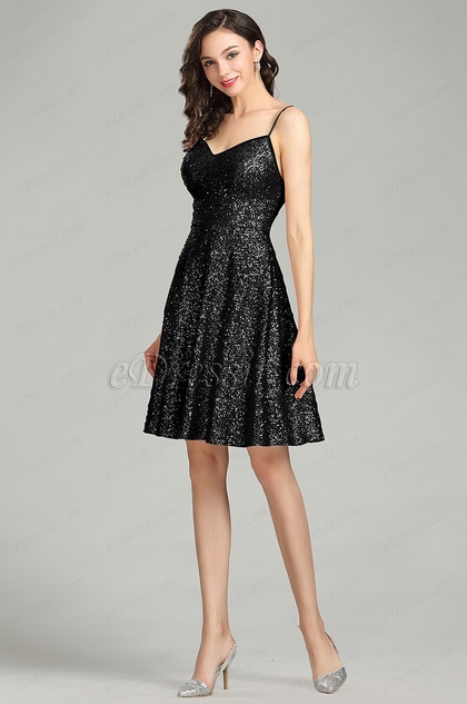 black evening cocktail dress