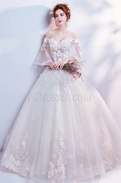 off shoulder with sleeves dress