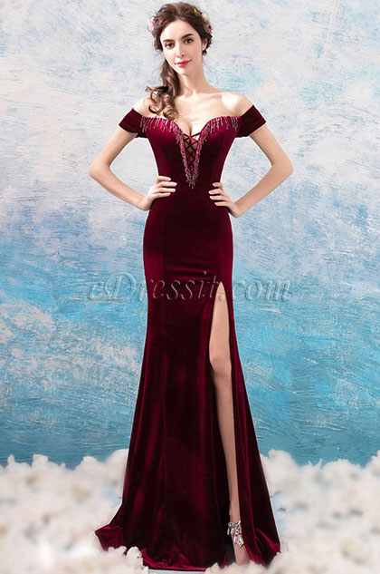 slit party dress