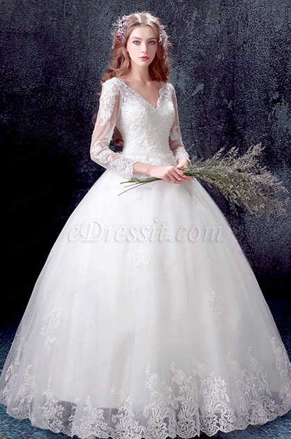 long sleeve puffy dress
