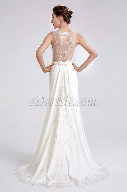 elegant white embroidery detachable wedding dress