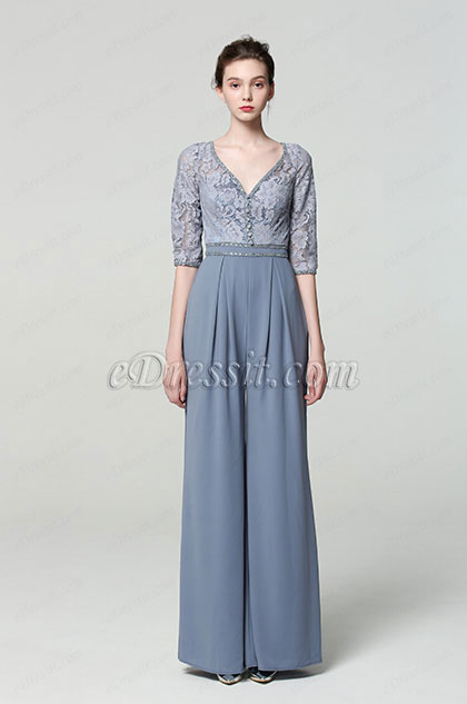 grey jumpsuit formal