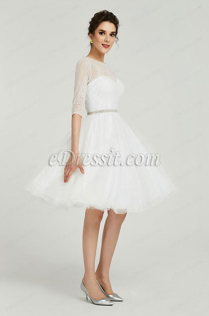 white tulle cocktail dress