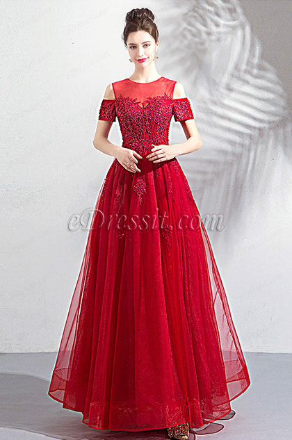 red prom gown with lovely design