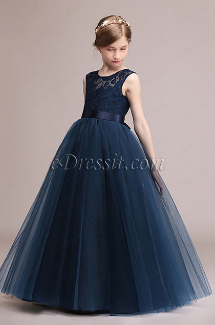 navy blue dresses for flower girl