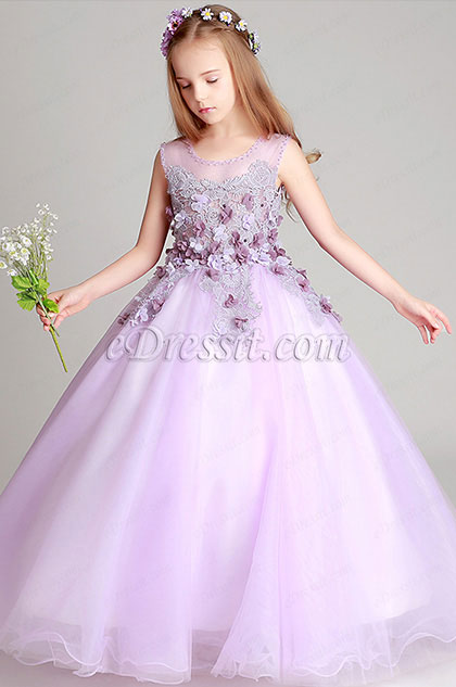 Sleeveless Wedding Flower Girl Party Dress