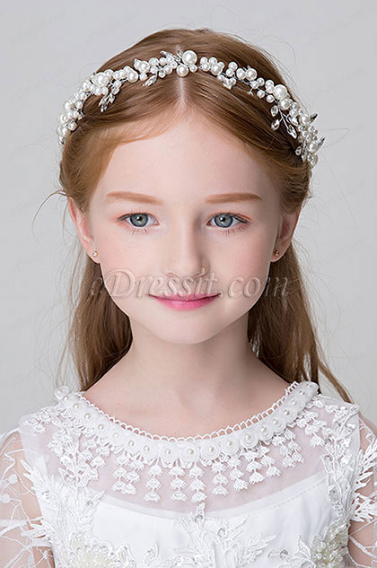 Edressit Floral Beads Little Girl Headwear Hair Hoop