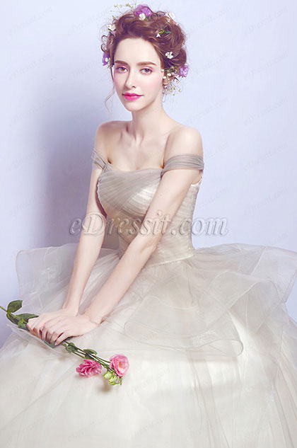 pleated tulle formal dress