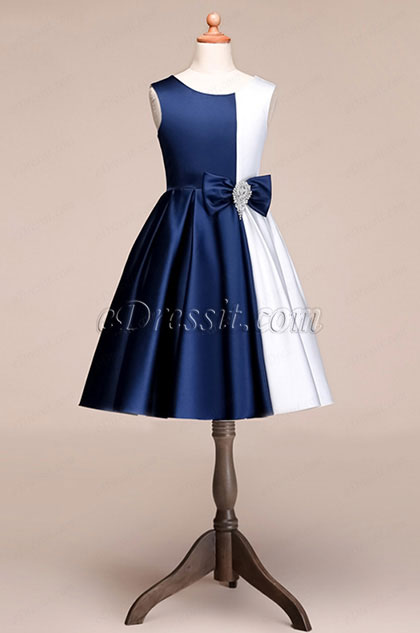 white and blue party dress