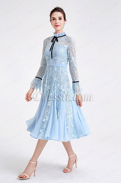 baby blue lace dress