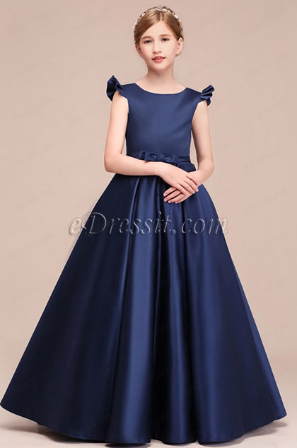 navy blue flower girl dresses