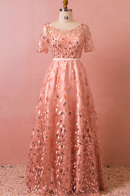 plus size pink long sleeve dress