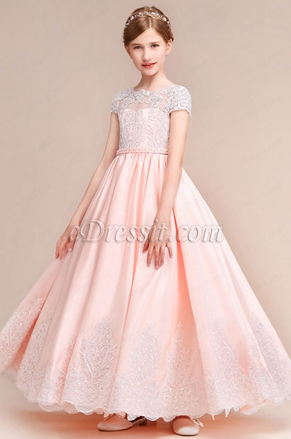 Edressit Lovely Pink Little Girl Wedding Flower Girl Dress 27191901