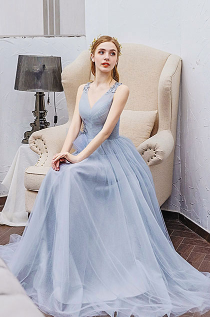 baby blue tulle dress