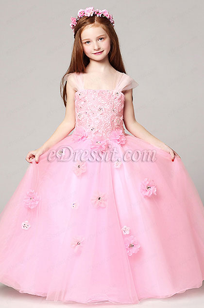 flower girl dresses pink princess